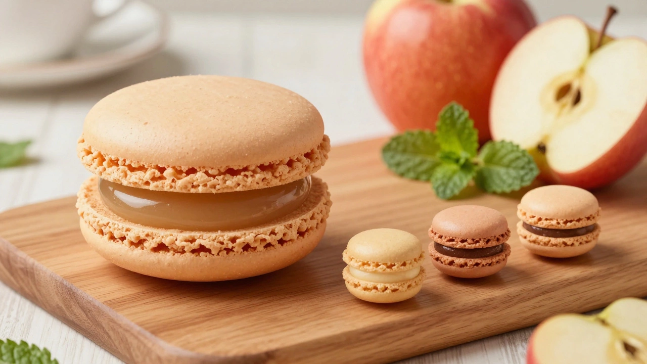 Large vs mini brigadeiro macarons illustrating portion control