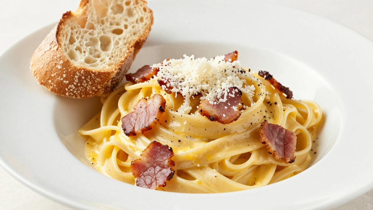 Authentic carbonara with guanciale and pecorino, no cream