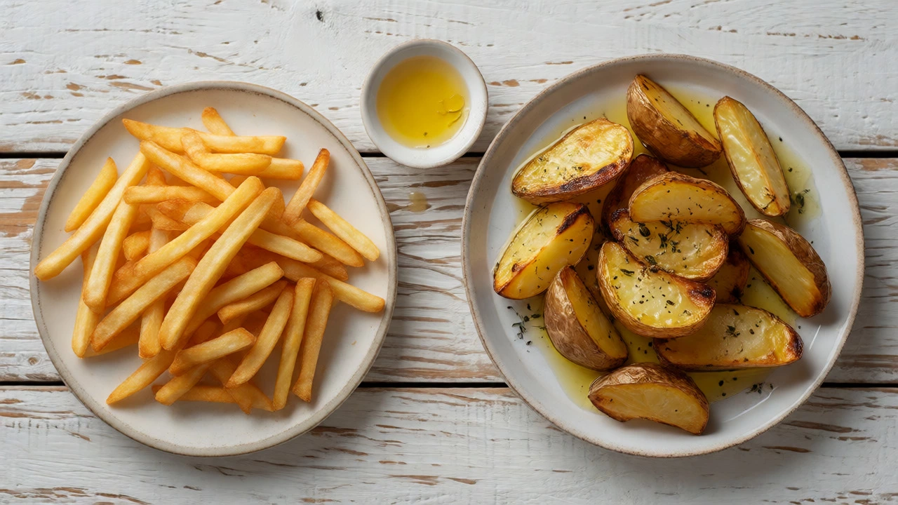 Comparison of fried vs roasted potatoes