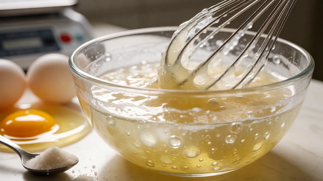 Whisking batter with hydrocolloid gums and separated eggs